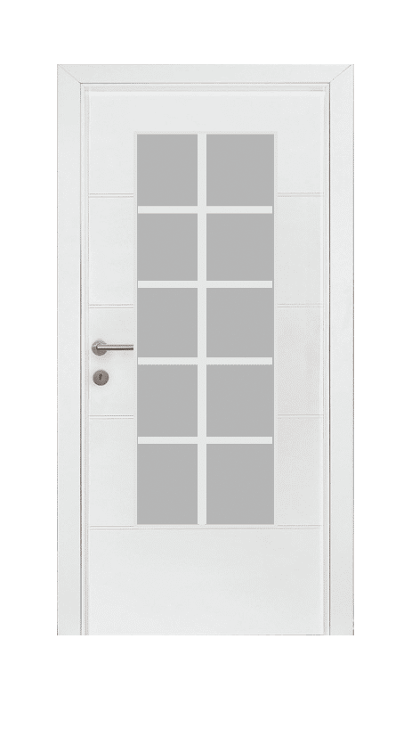 Innentüren aus Glas mit Holzsprossen