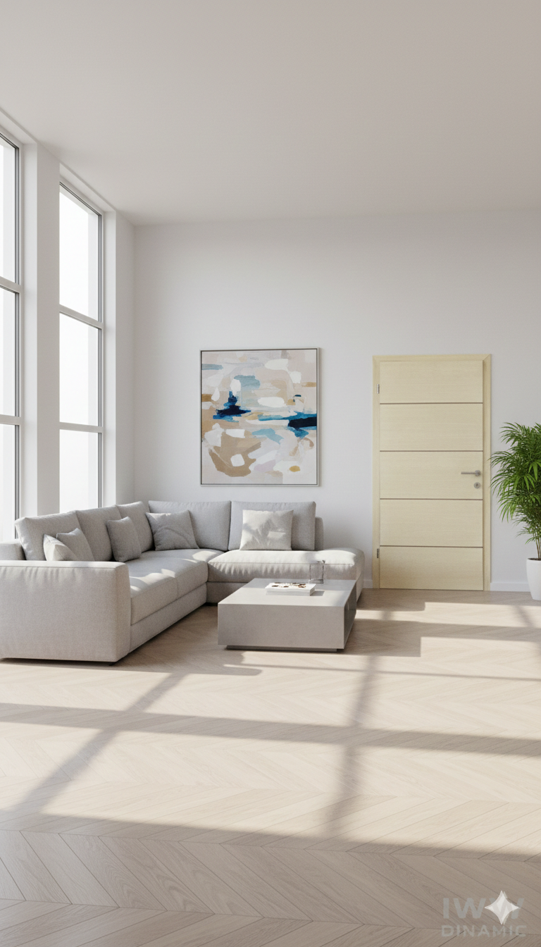 Innentüren Furnier Esche mit Nussbaum-Linien F-8